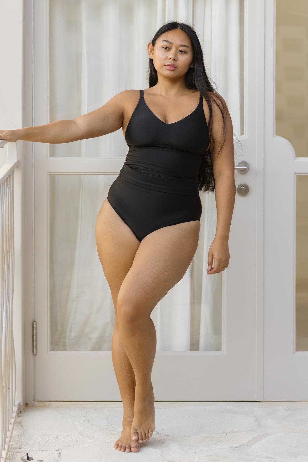 Coolum Tankini Top - Smooth Black