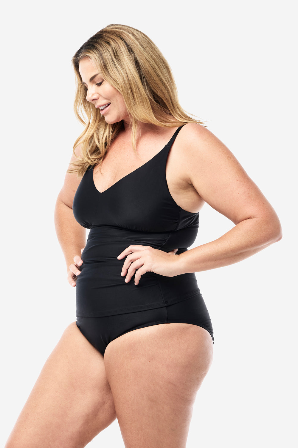 Coolum Tankini Top - Smooth Black