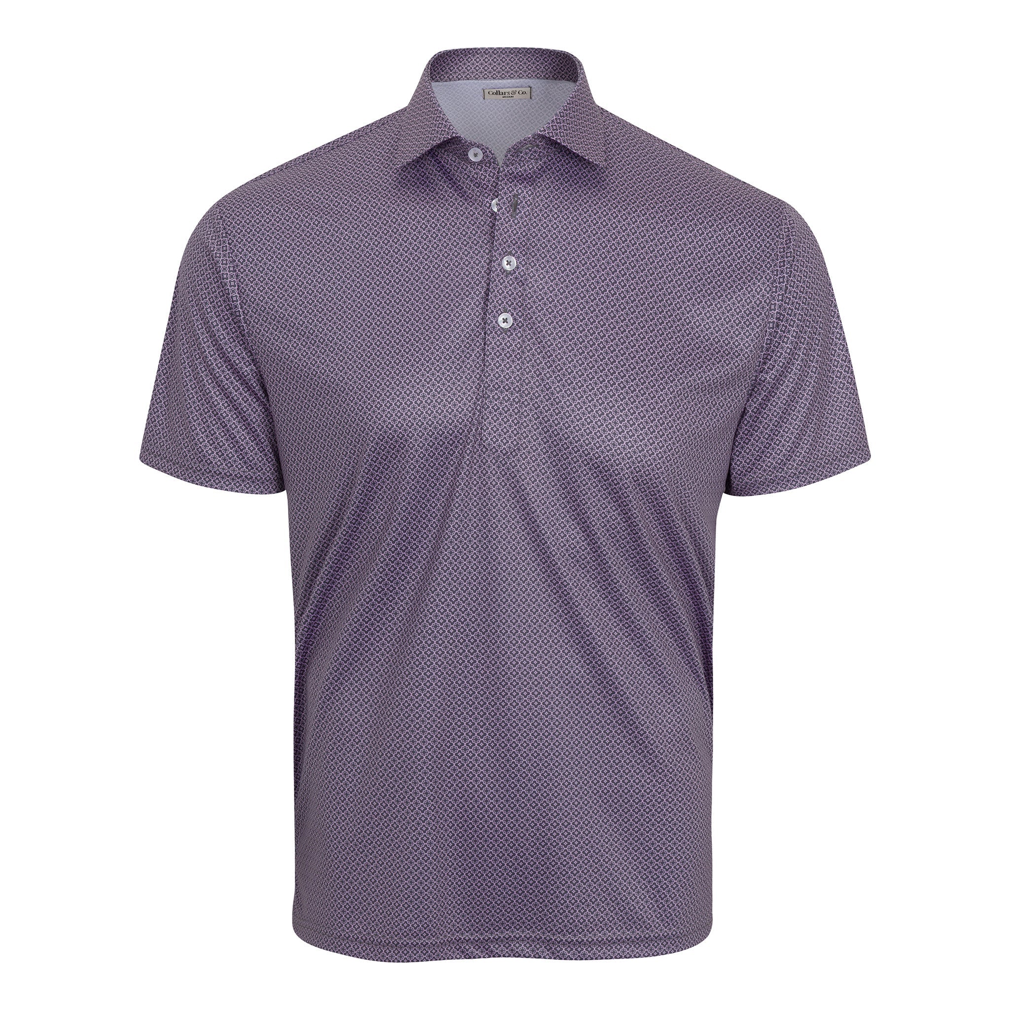 Semi-Spread Collar Polo Crest Point Grey and Pink
