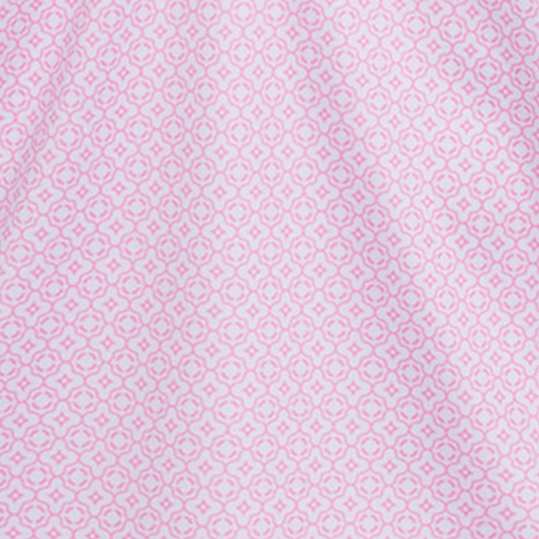 Semi-Spread Collar Polo Crest Point Pink and White