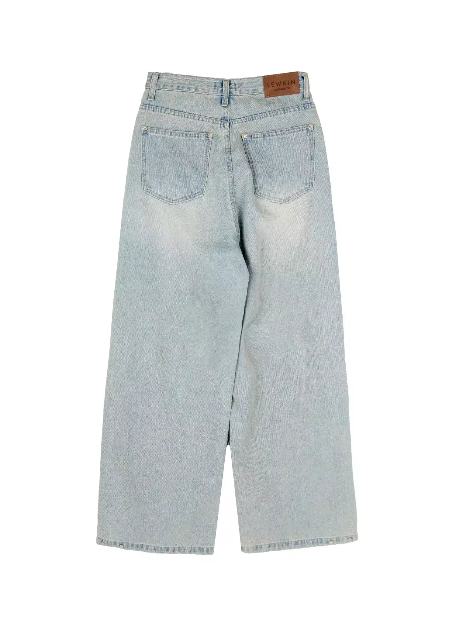 Zion Light Wash Wide-Leg Jeans IY514