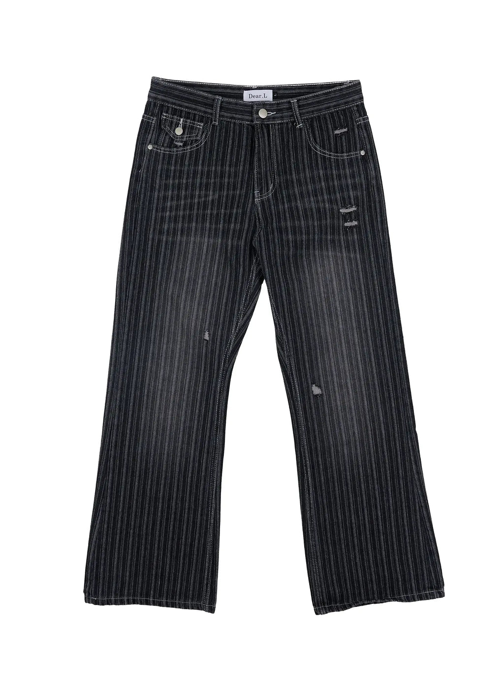 Men's Striped Wide-Leg Jeans IF516