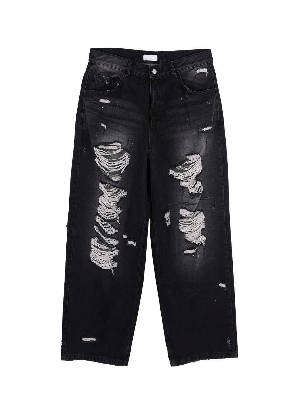 Men's Vintage Distressed Baggy Jeans (Black) IU510