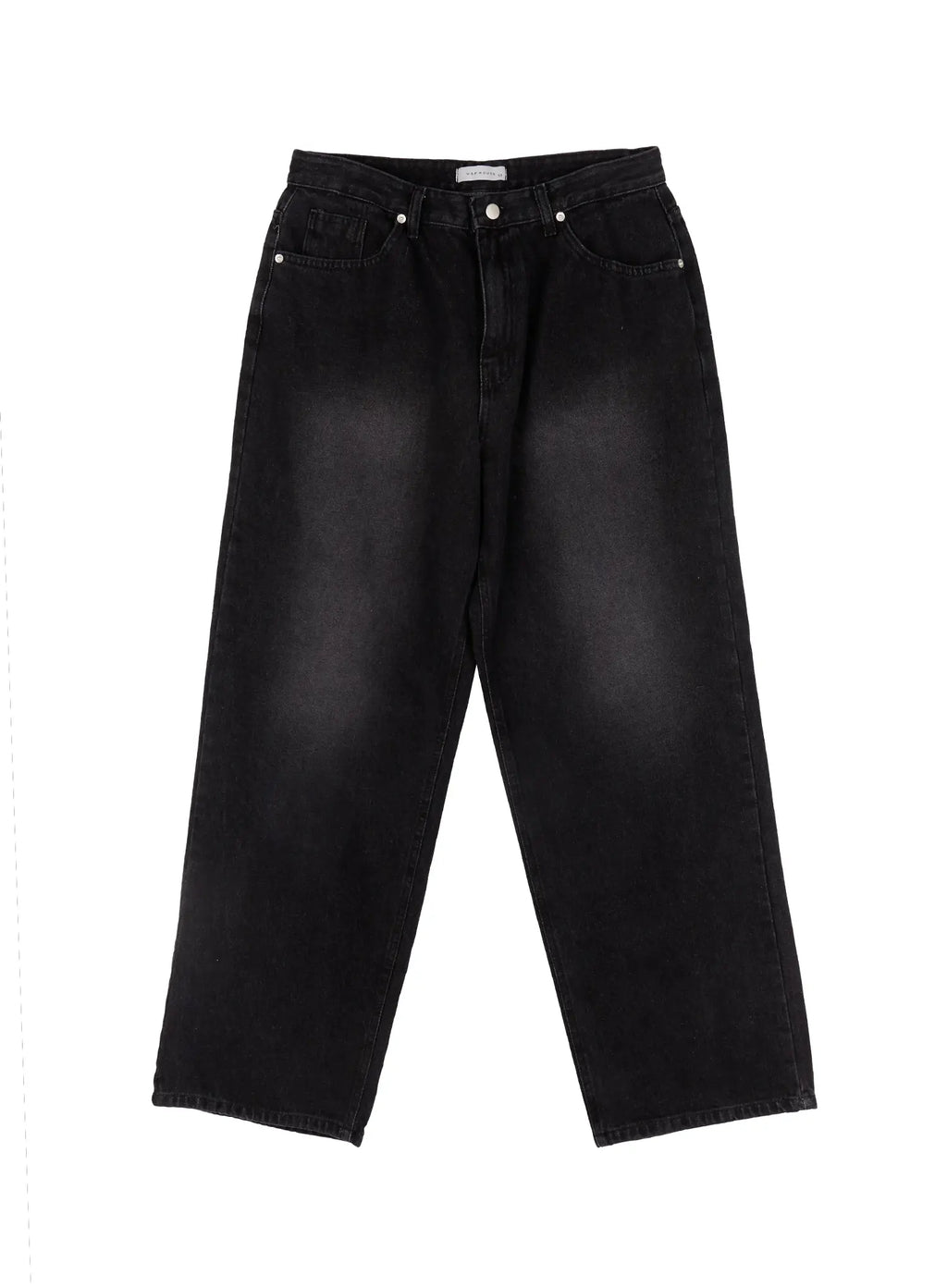 Men's Straight Semi-Wide Fleece Jeans (Black) IJ514