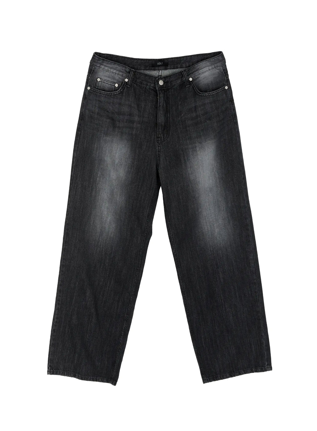 Men's Linen Wide Leg Jeans (Black) IU516