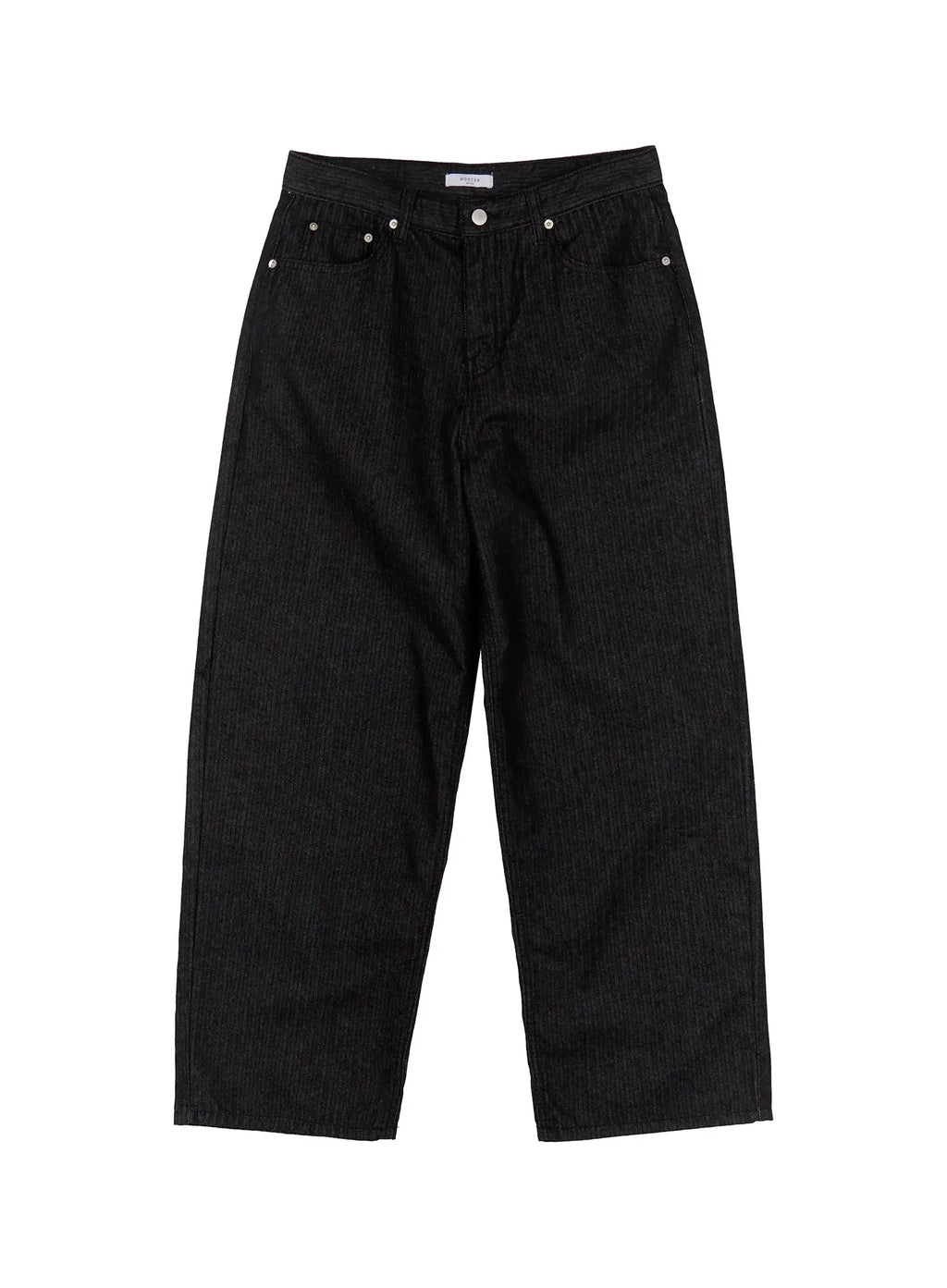Men's Herringbone Wide-Leg Jeans (Black) IO523