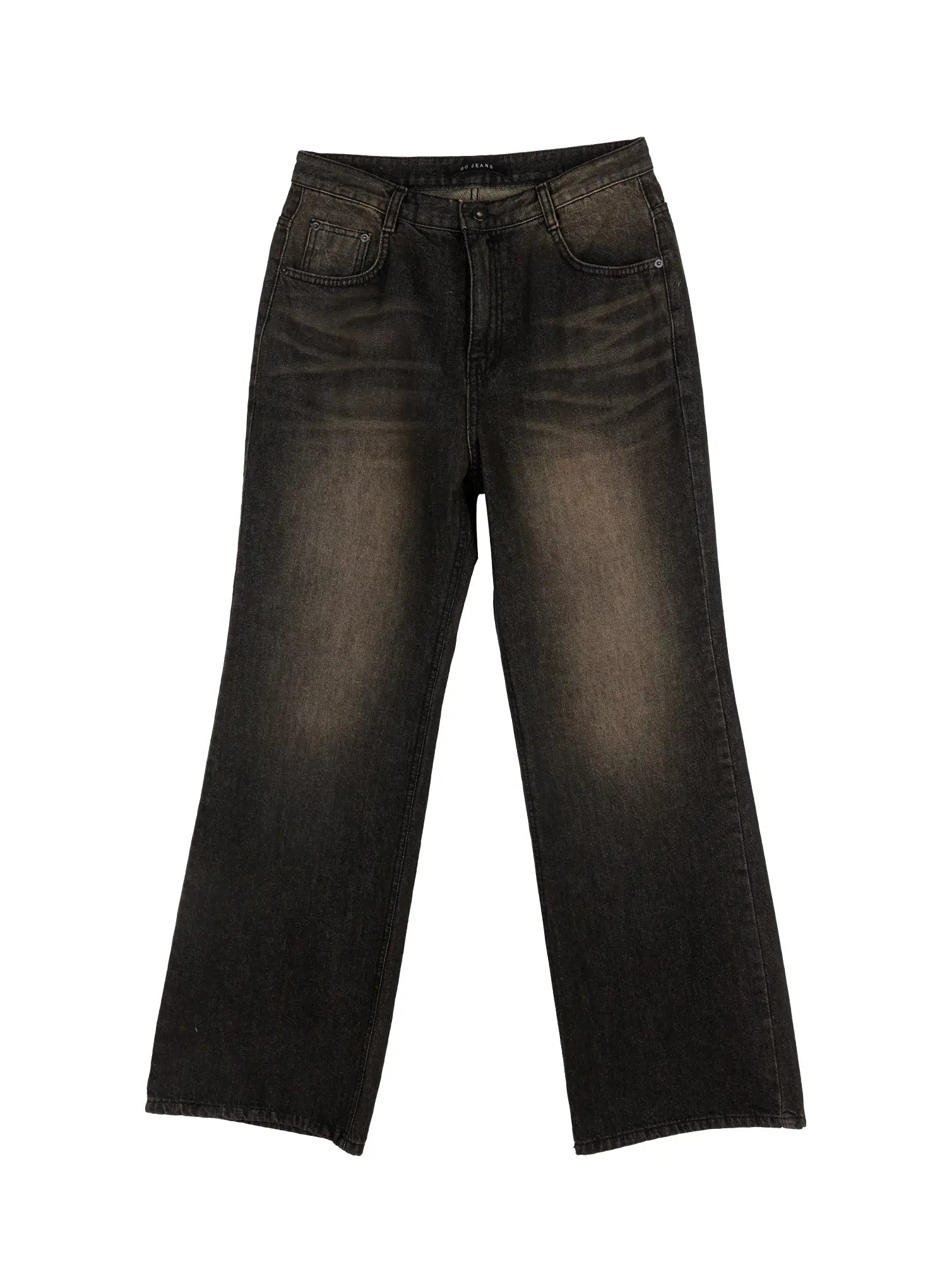 Men's Black Semi-Flared Jeans IJ521