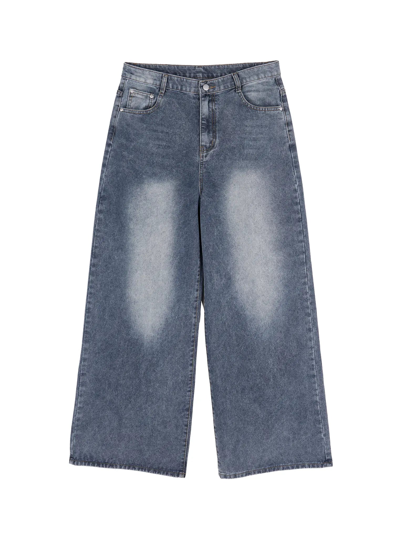 Men's Wide-Leg Washed Jeans IA517