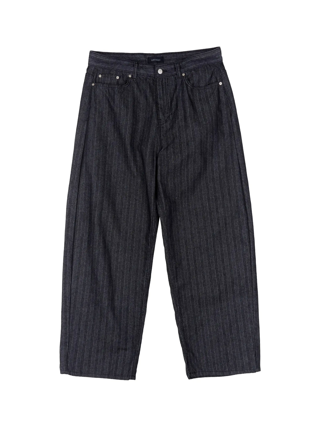 Men's Stripe Wide-Leg Jeans with Patch Detail IO523