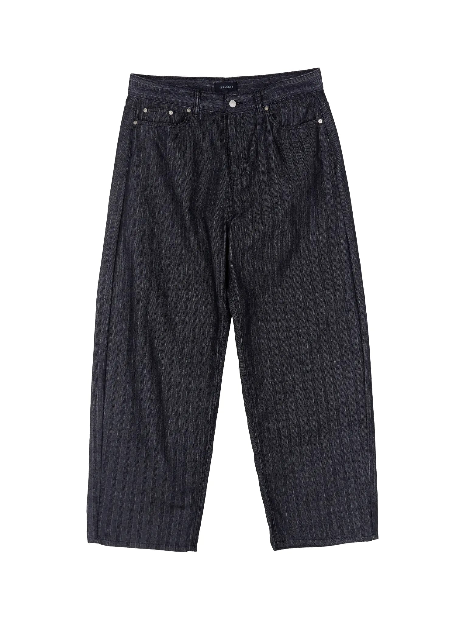 Men's Stripe Wide-Leg Jeans with Patch Detail IO523
