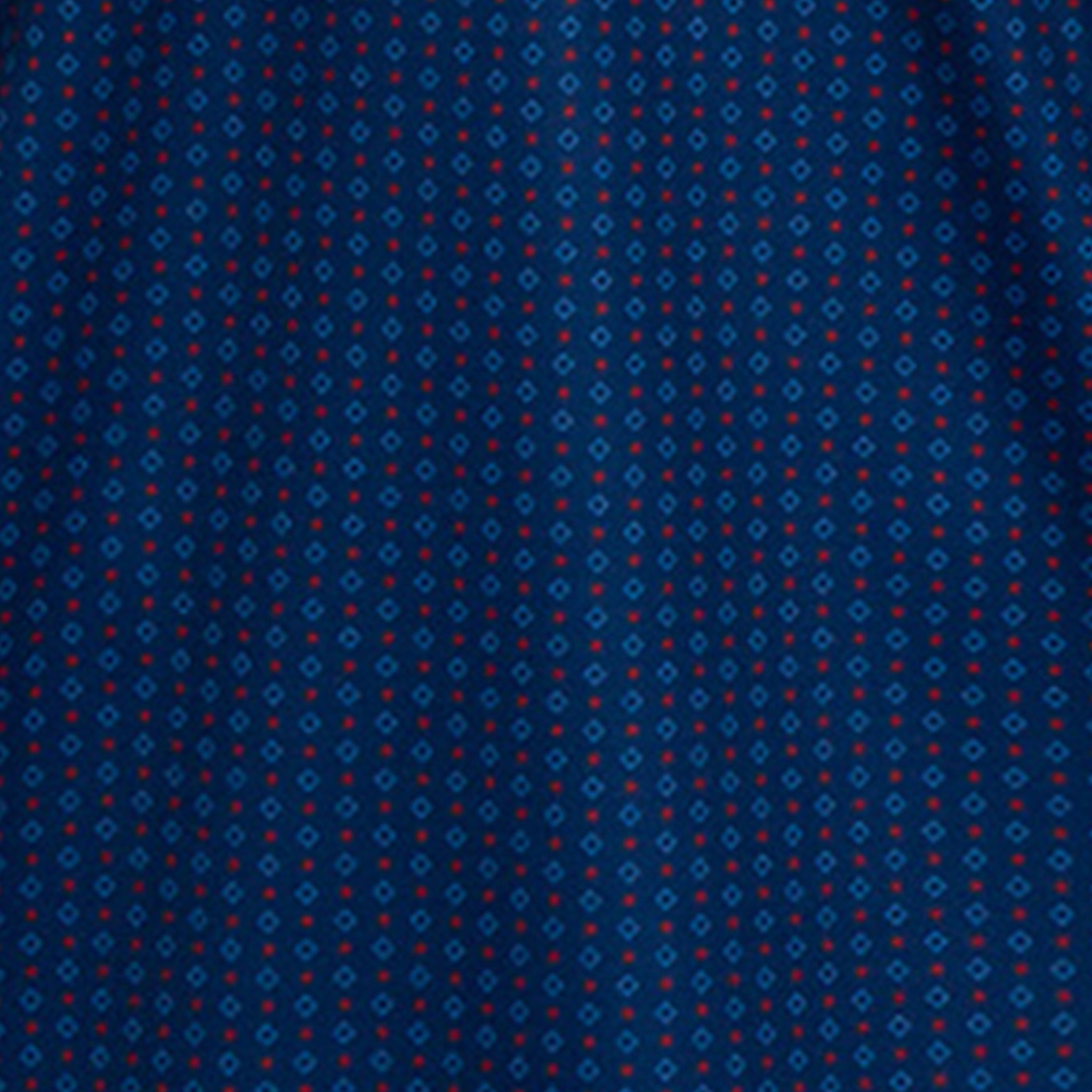 Semi-Spread Collar Polo Diamond Dot Red and Navy