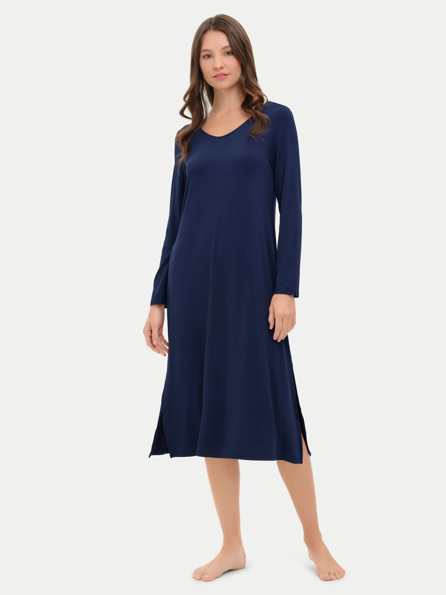 Long Sleeve Long Bamboo Sleepshirt