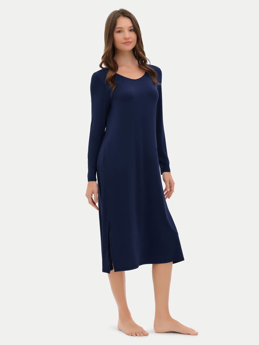 Long Sleeve Long Bamboo Sleepshirt
