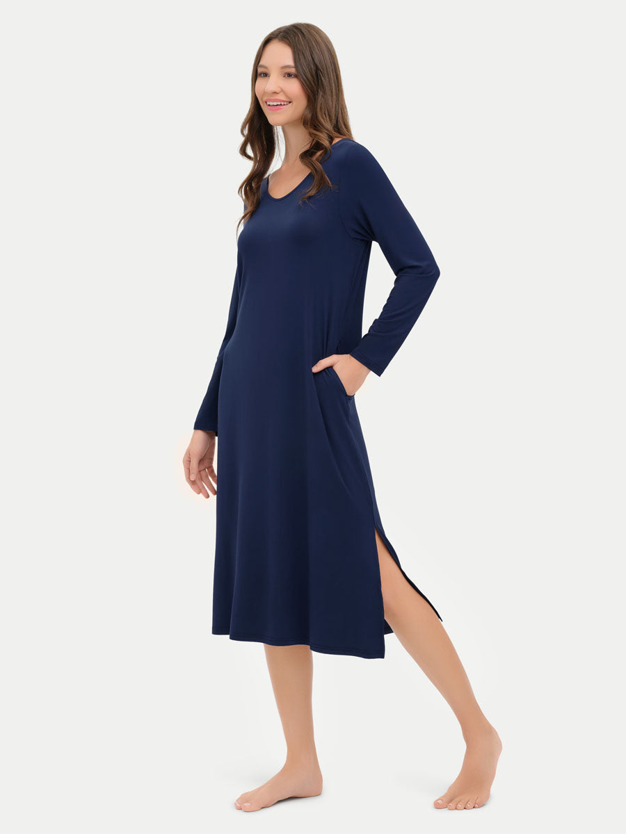 Long Sleeve Long Bamboo Sleepshirt