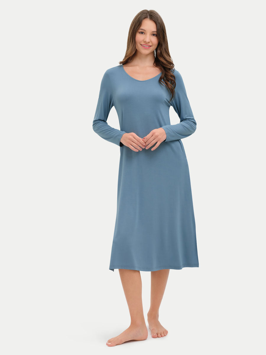 Long Sleeve Long Bamboo Sleepshirt