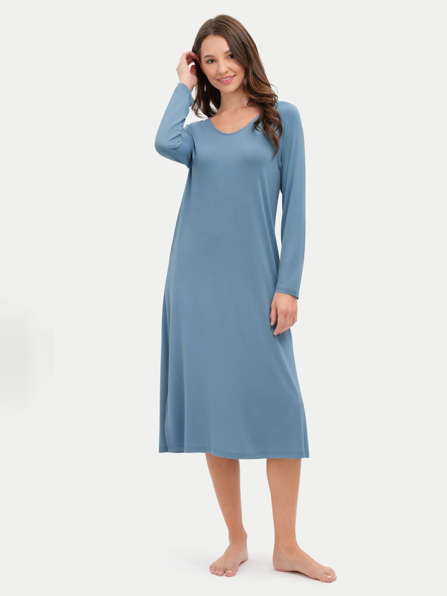 Long Sleeve Long Bamboo Sleepshirt