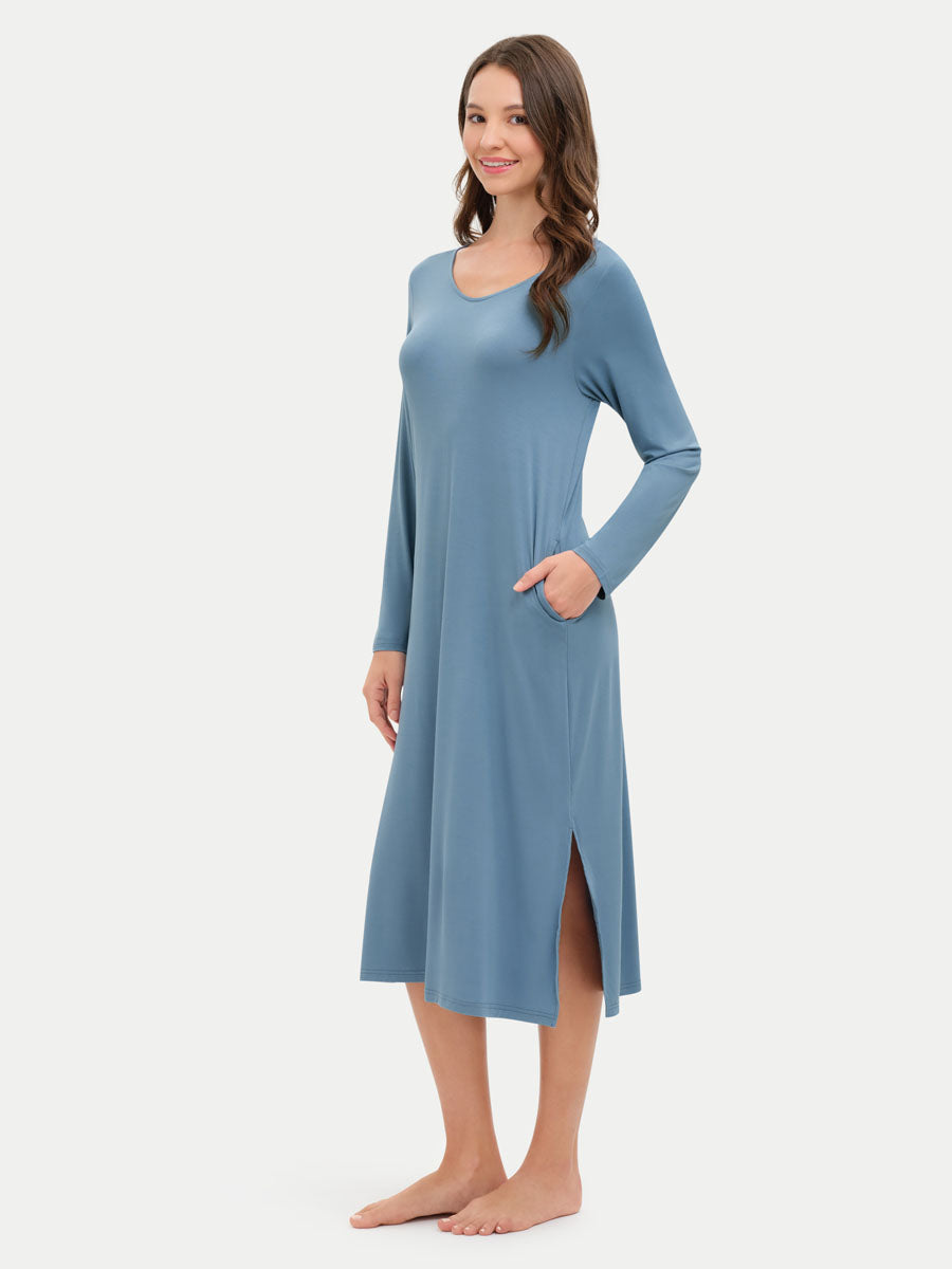 Long Sleeve Long Bamboo Sleepshirt