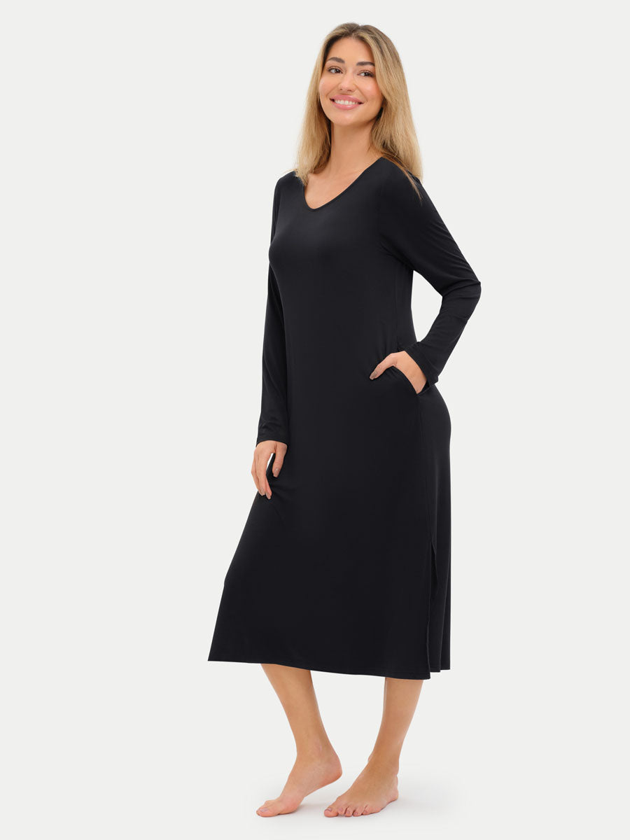 Long Sleeve Long Bamboo Sleepshirt