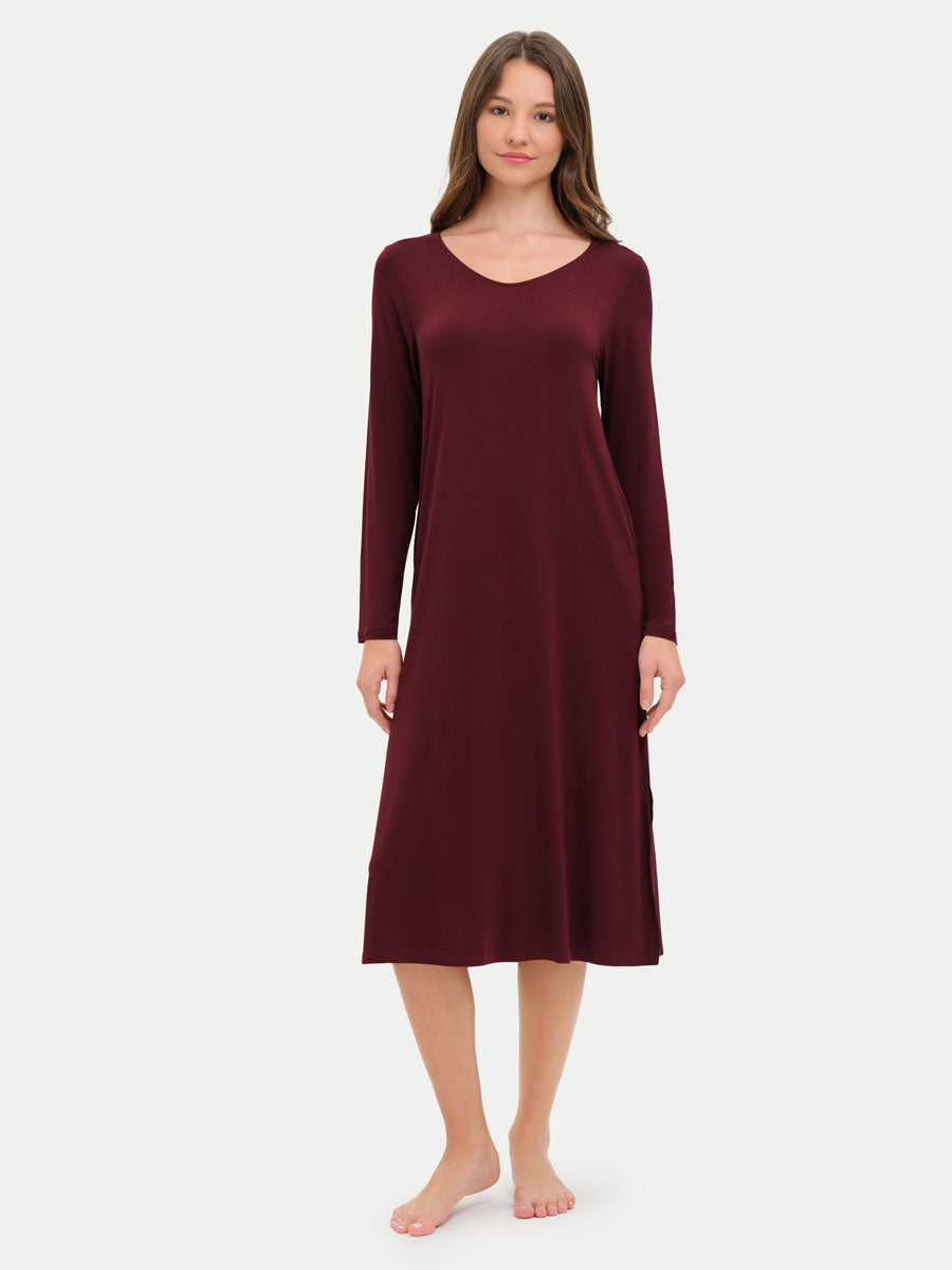 Long Sleeve Long Bamboo Sleepshirt