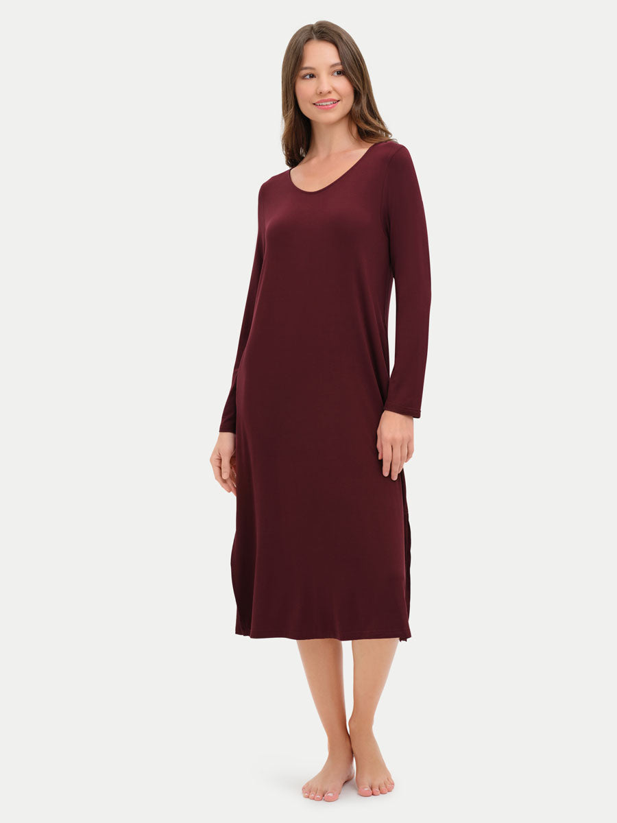 Long Sleeve Long Bamboo Sleepshirt