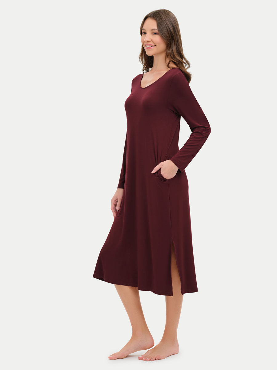 Long Sleeve Long Bamboo Sleepshirt
