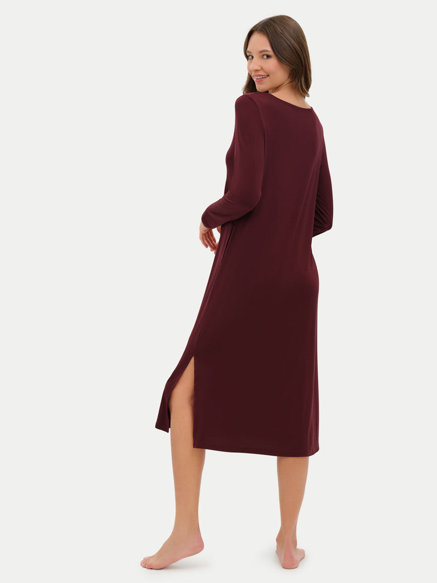 Long Sleeve Long Bamboo Sleepshirt