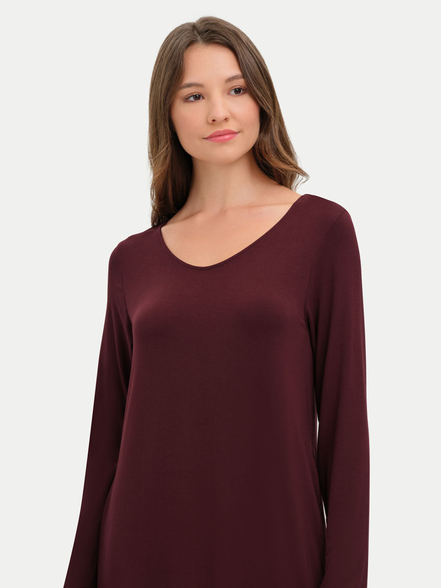 Long Sleeve Long Bamboo Sleepshirt