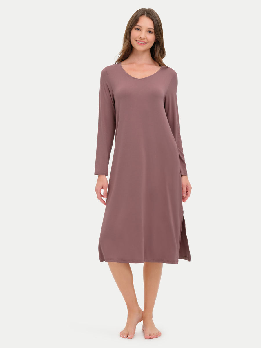 Long Sleeve Long Bamboo Sleepshirt