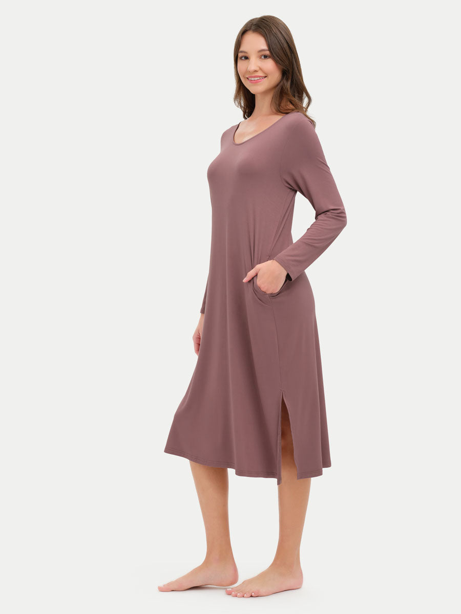 Long Sleeve Long Bamboo Sleepshirt