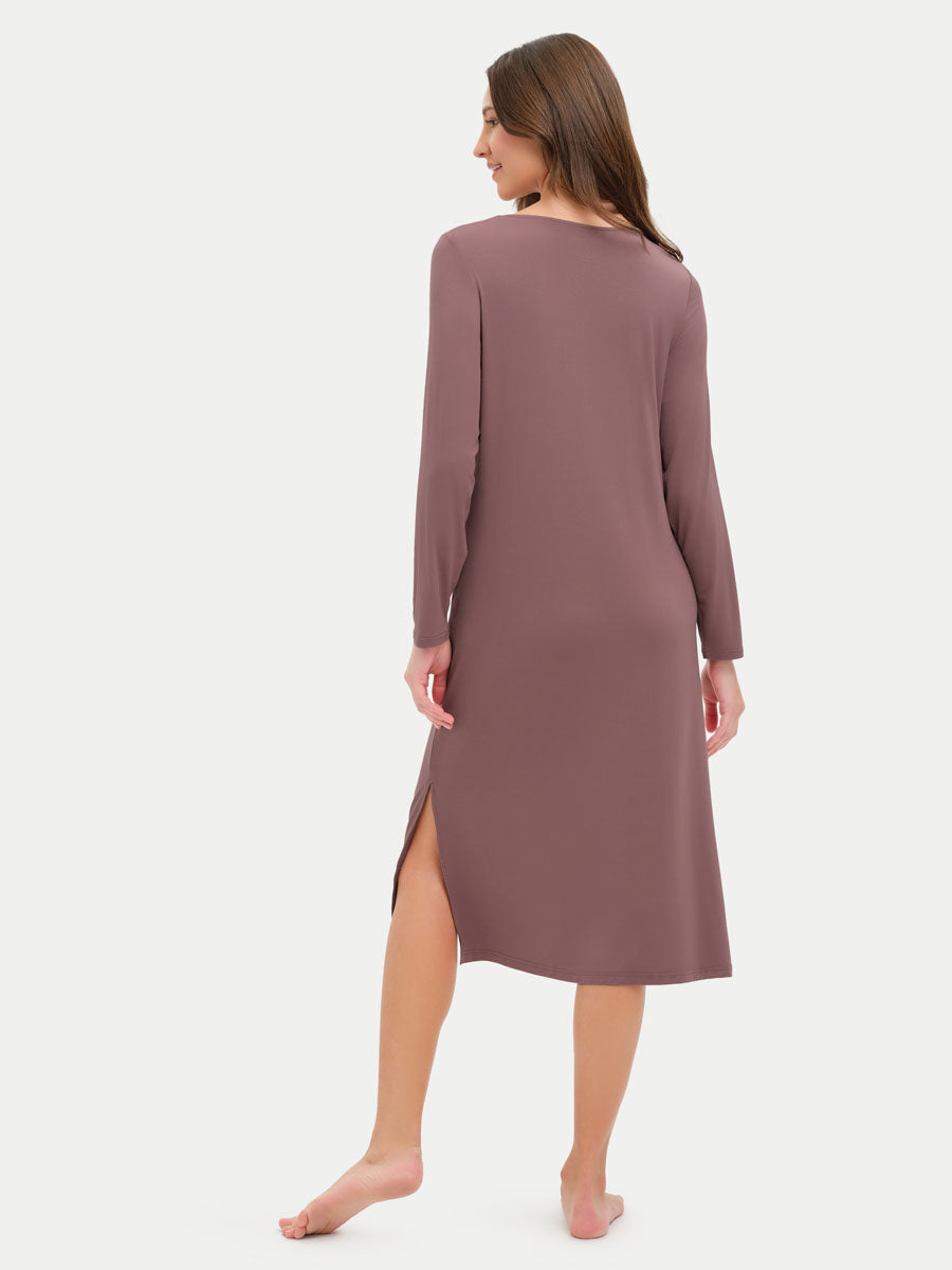Long Sleeve Long Bamboo Sleepshirt