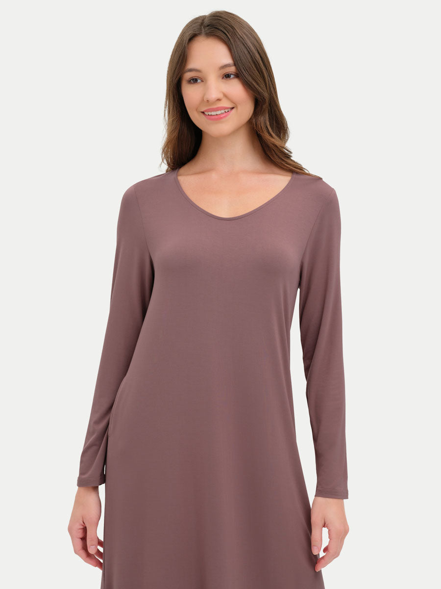 Long Sleeve Long Bamboo Sleepshirt
