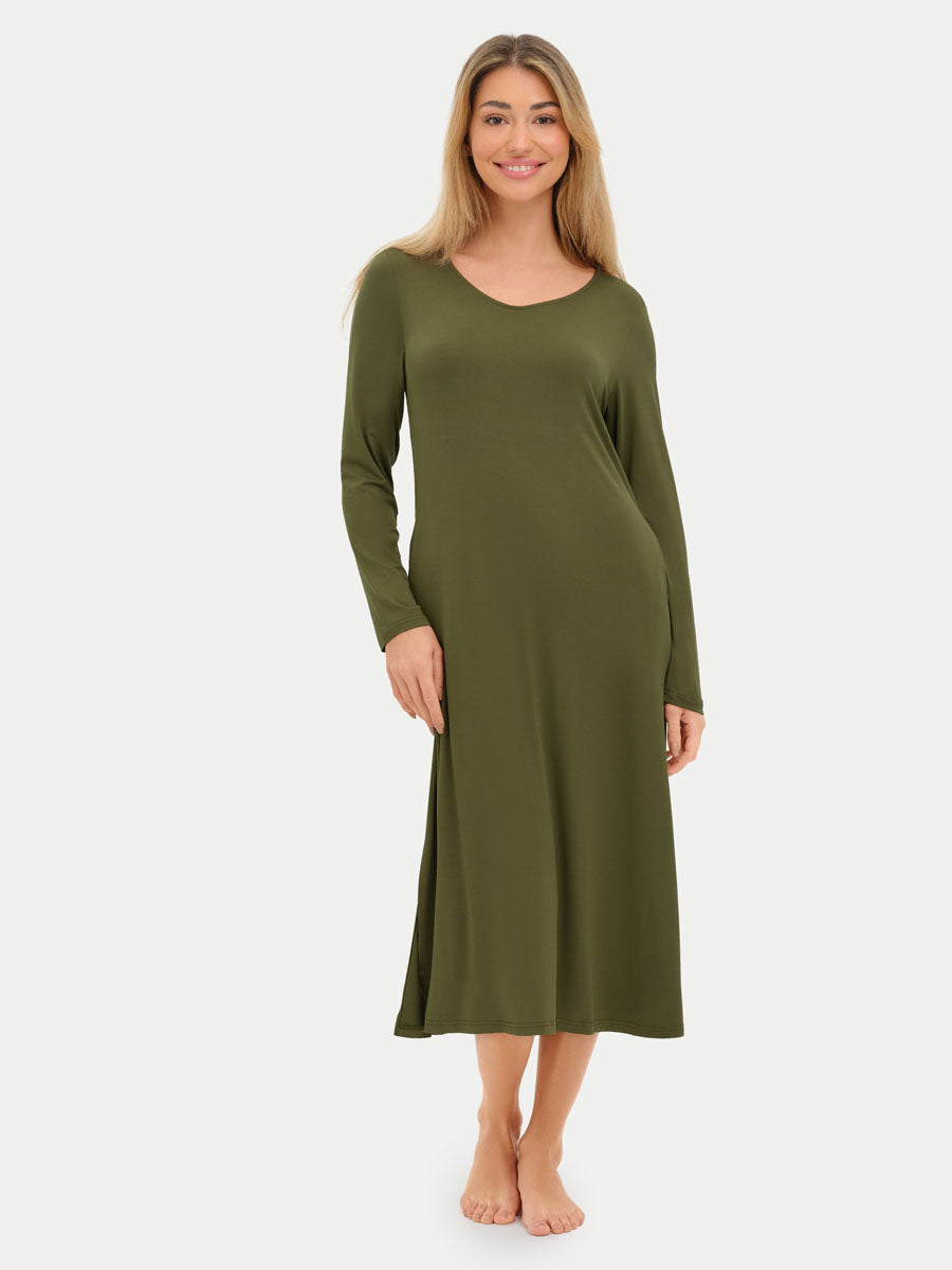 Long Sleeve Long Bamboo Sleepshirt