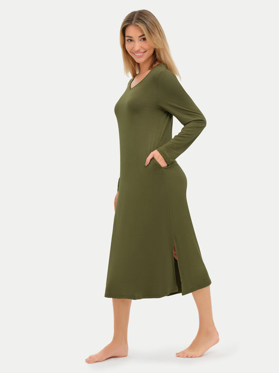 Long Sleeve Long Bamboo Sleepshirt