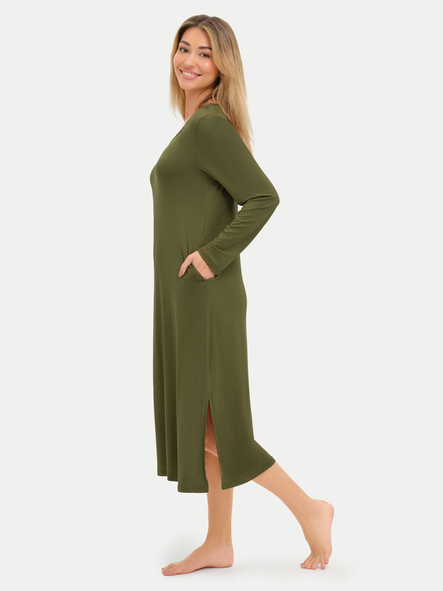 Long Sleeve Long Bamboo Sleepshirt