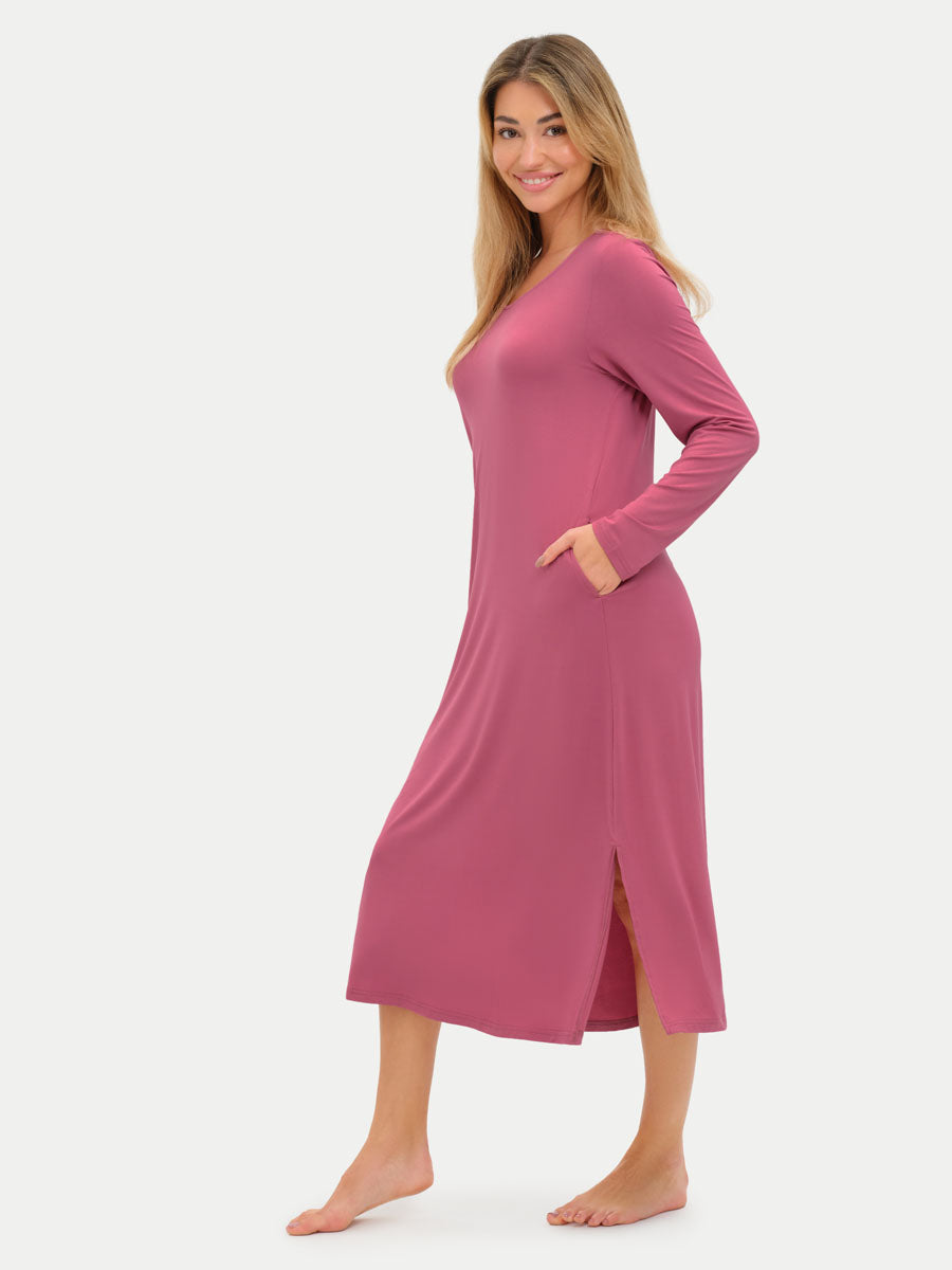 Long Sleeve Long Bamboo Sleepshirt