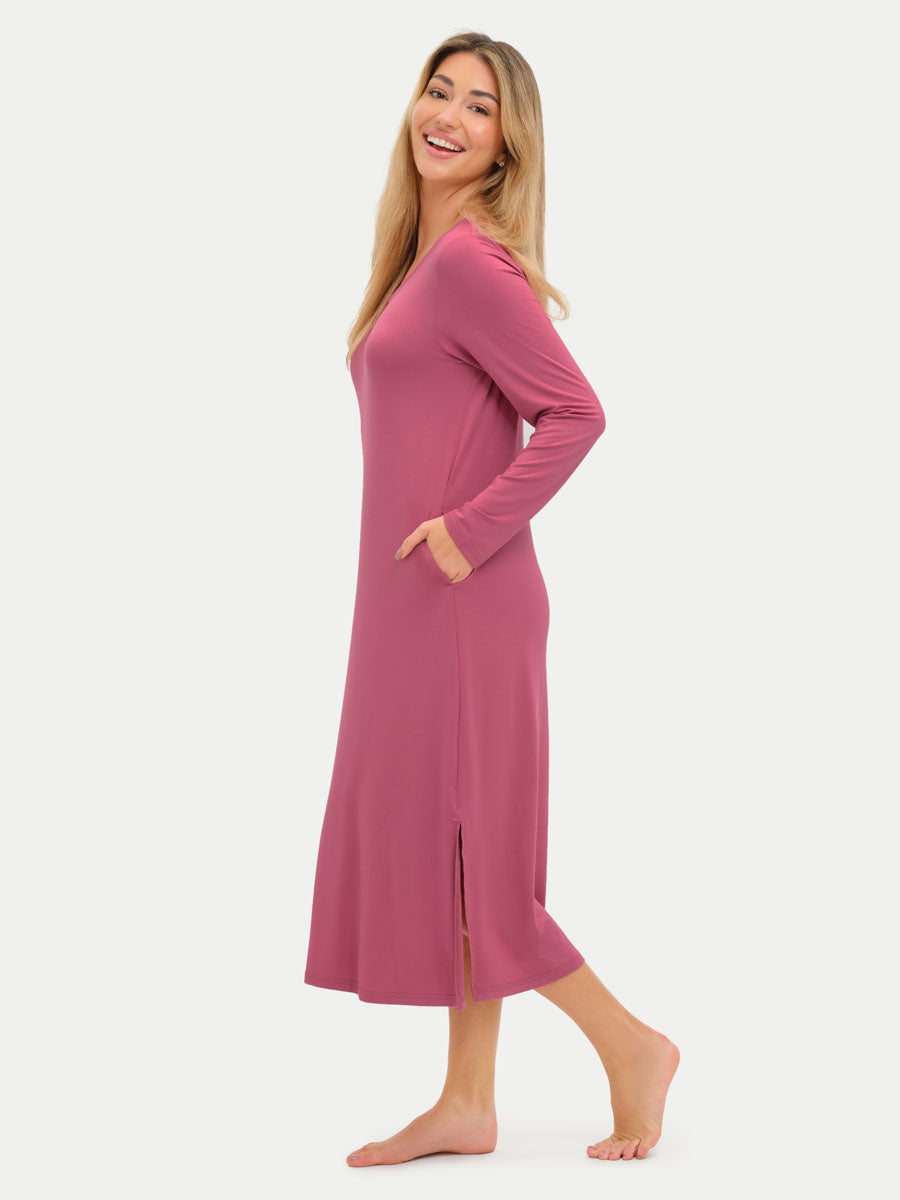 Long Sleeve Long Bamboo Sleepshirt