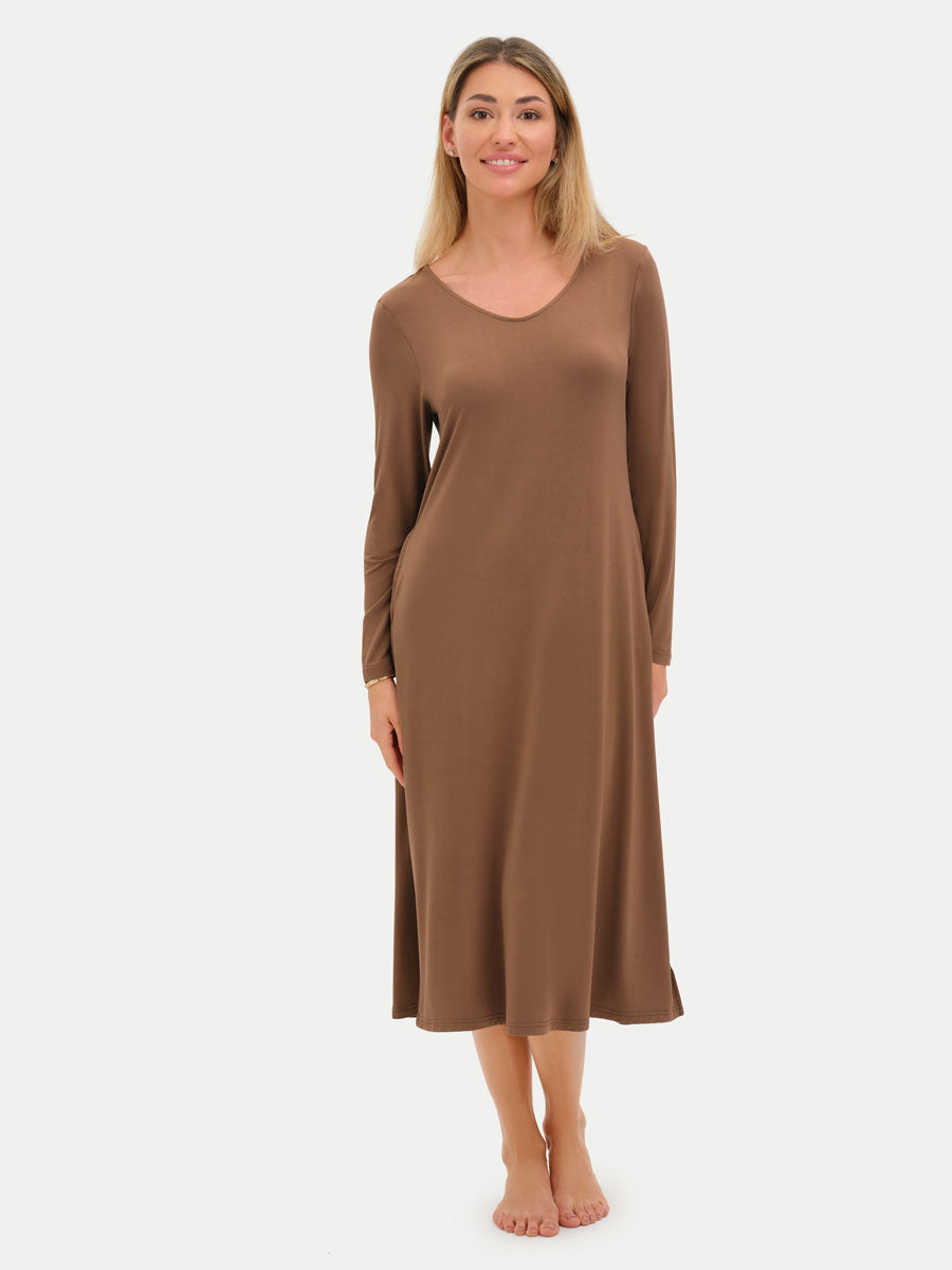 Long Sleeve Long Bamboo Sleepshirt