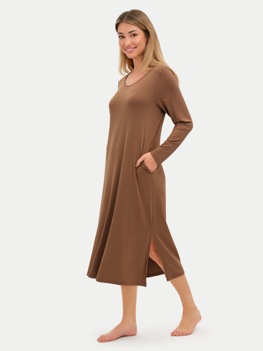 Long Sleeve Long Bamboo Sleepshirt
