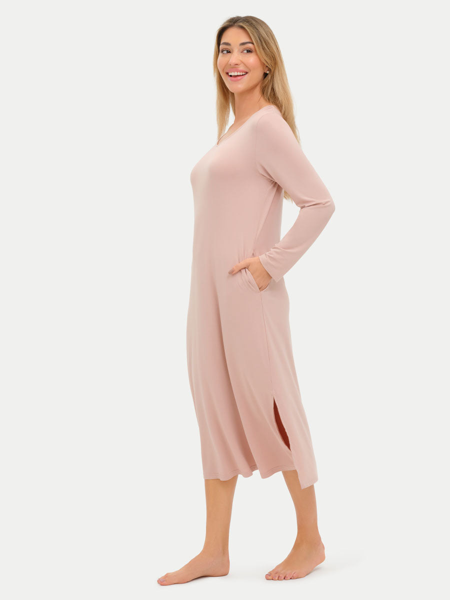 Long Sleeve Long Bamboo Sleepshirt