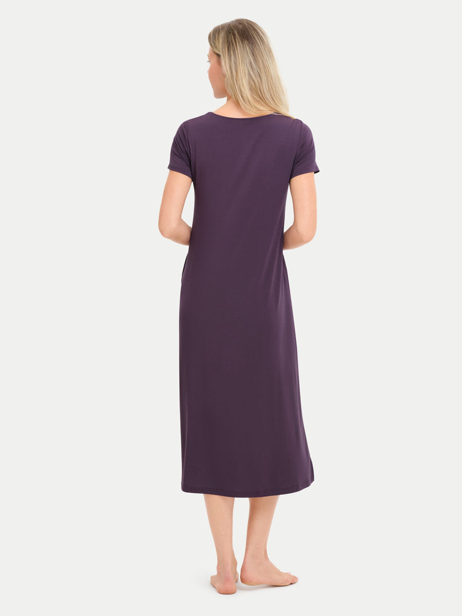 Short Sleeve Long Bamboo Sleepshirt
