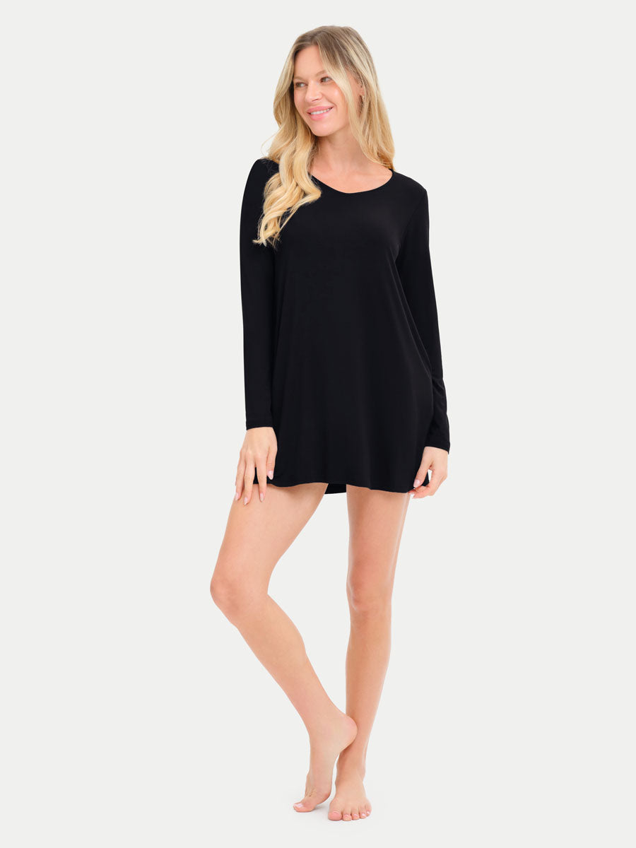 Long Sleeve Short Bamboo Sleepshirt