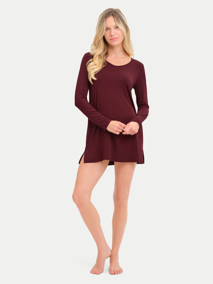 Long Sleeve Short Bamboo Sleepshirt