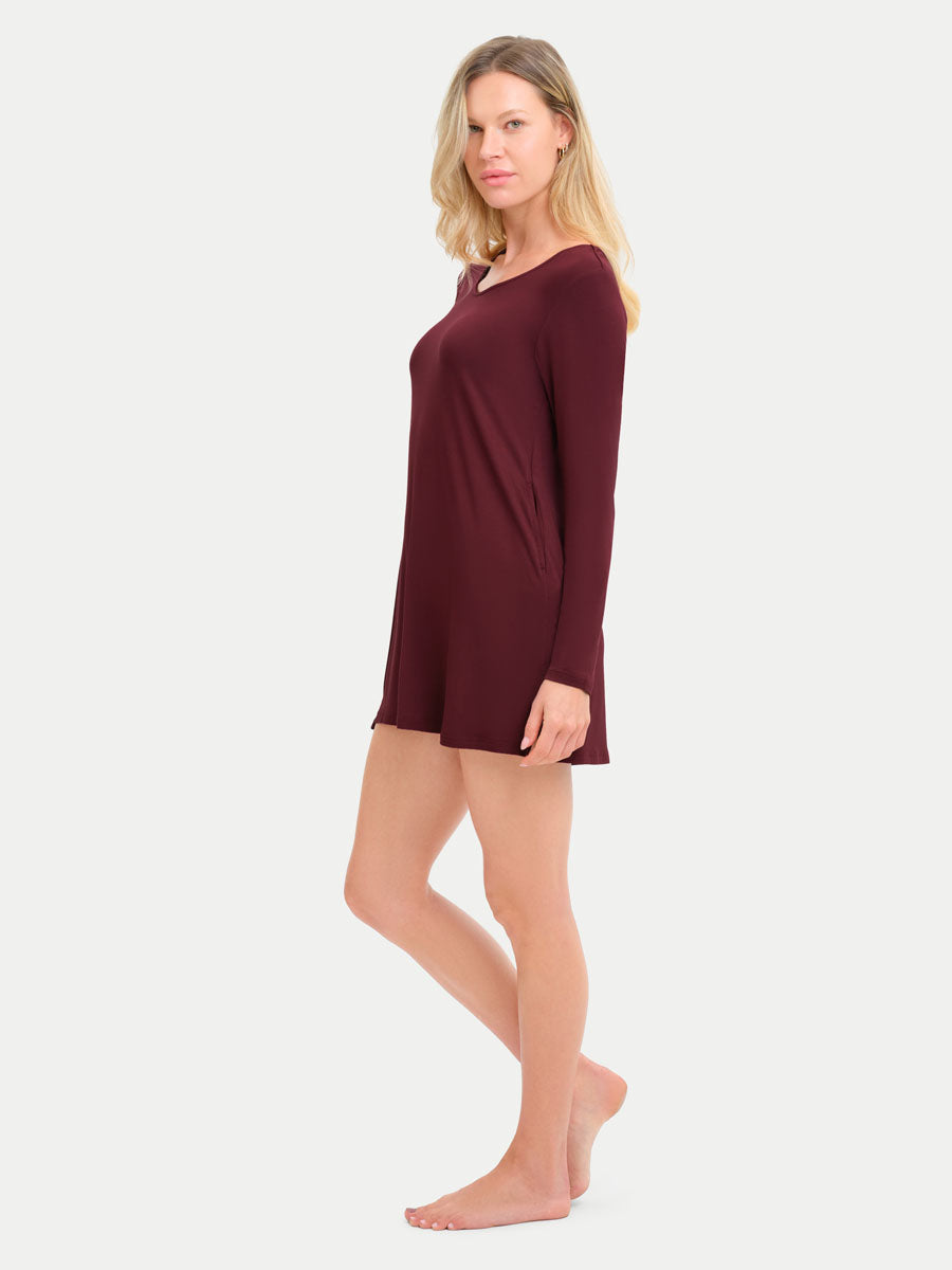 Long Sleeve Short Bamboo Sleepshirt