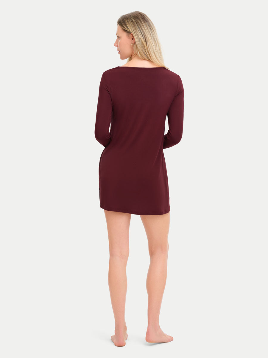 Long Sleeve Short Bamboo Sleepshirt