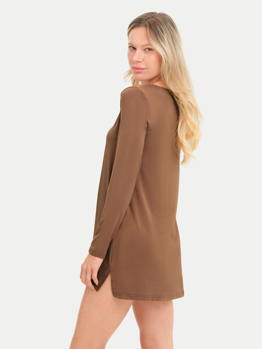 Long Sleeve Short Bamboo Sleepshirt