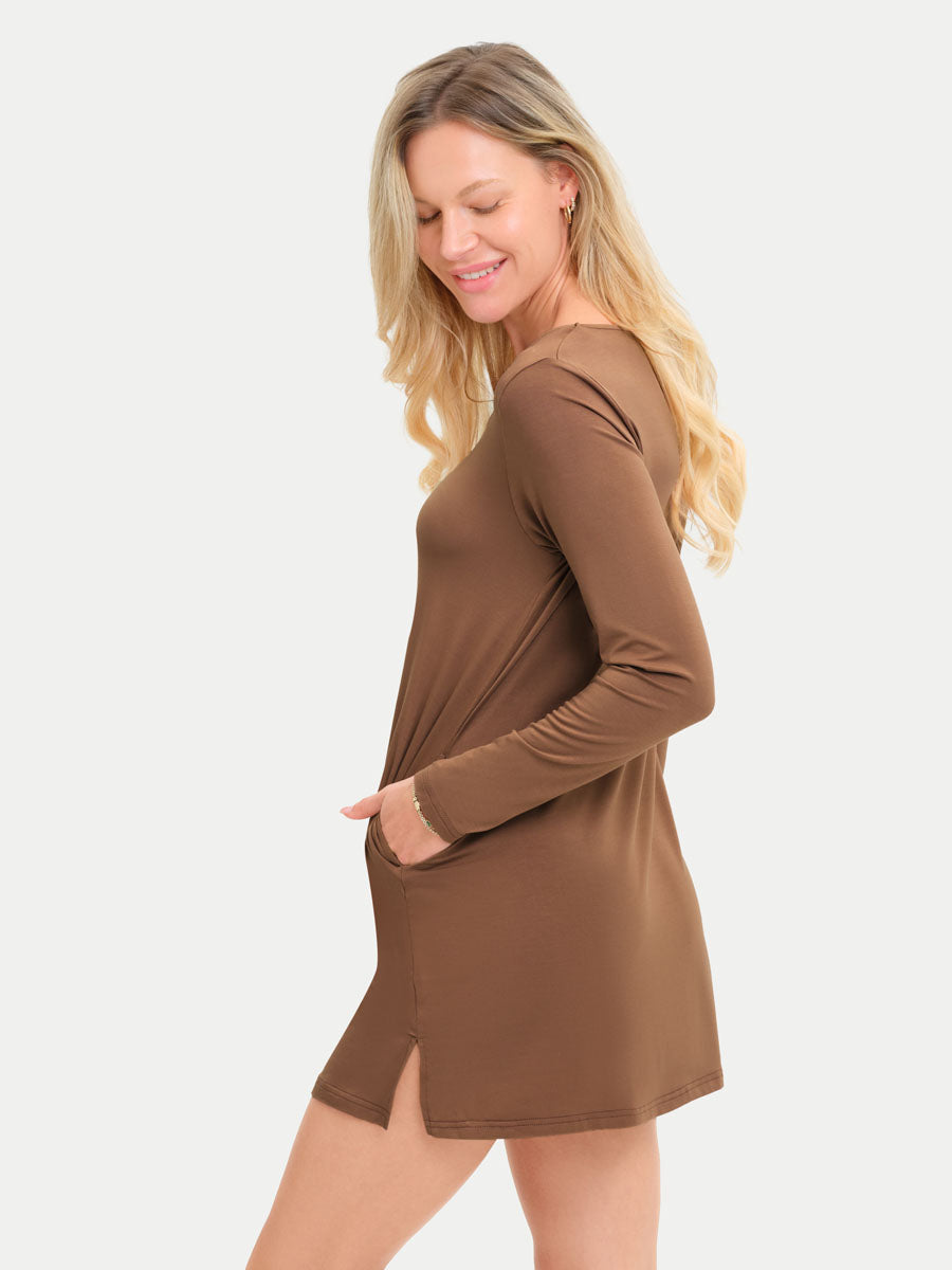 Long Sleeve Short Bamboo Sleepshirt