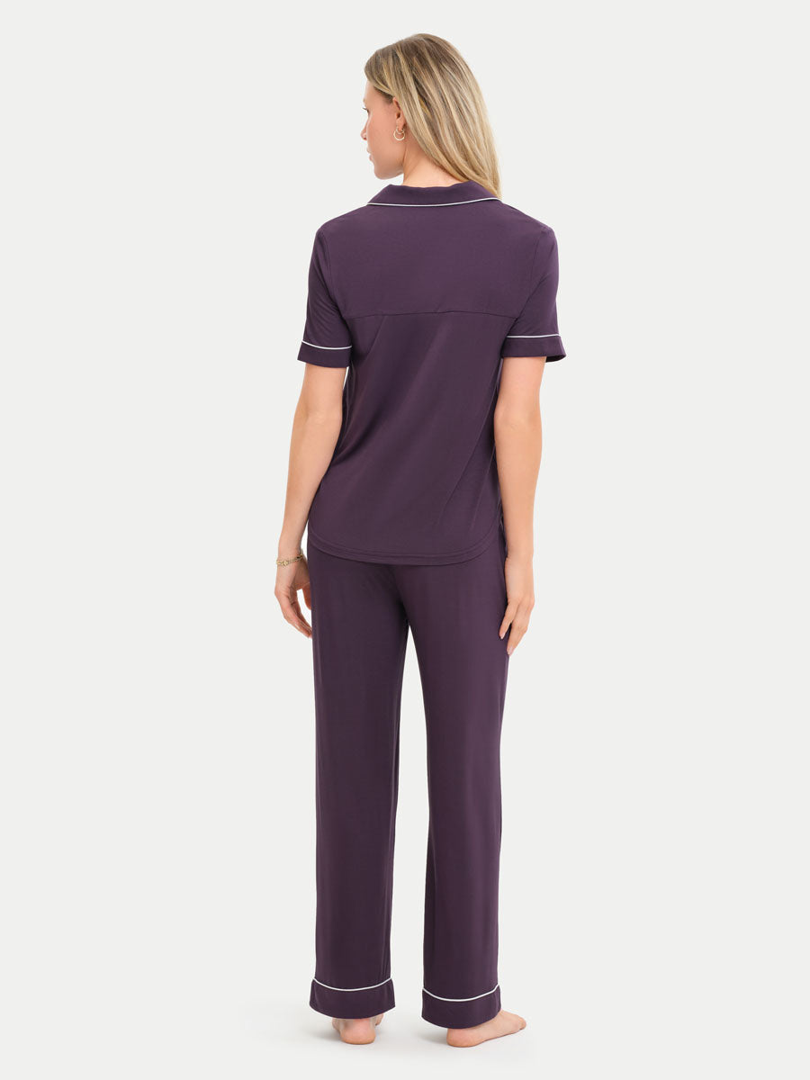 Short Sleeve Bamboo Pajama Set with Pants