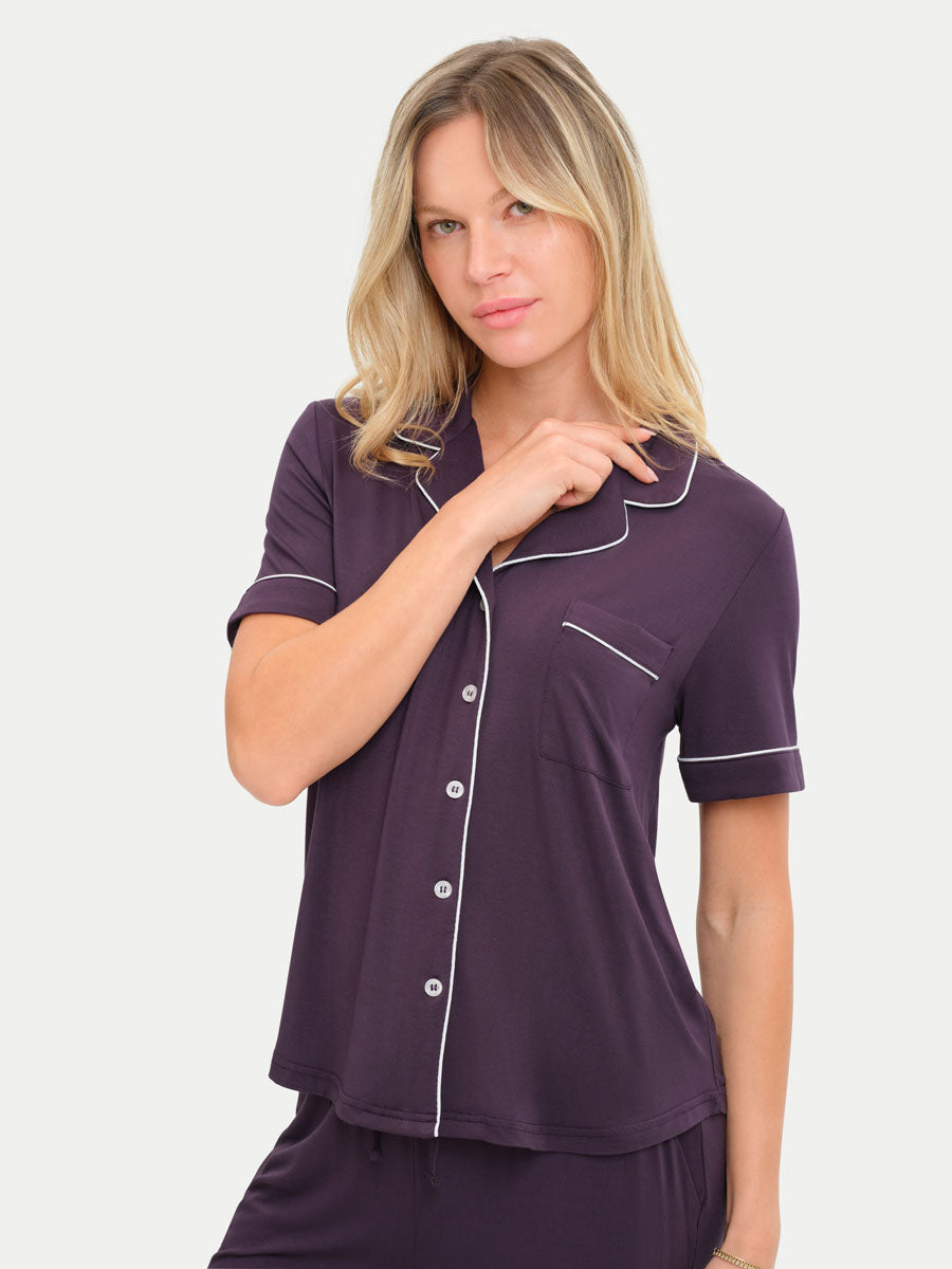 Short Sleeve Bamboo Pajama Set with Pants