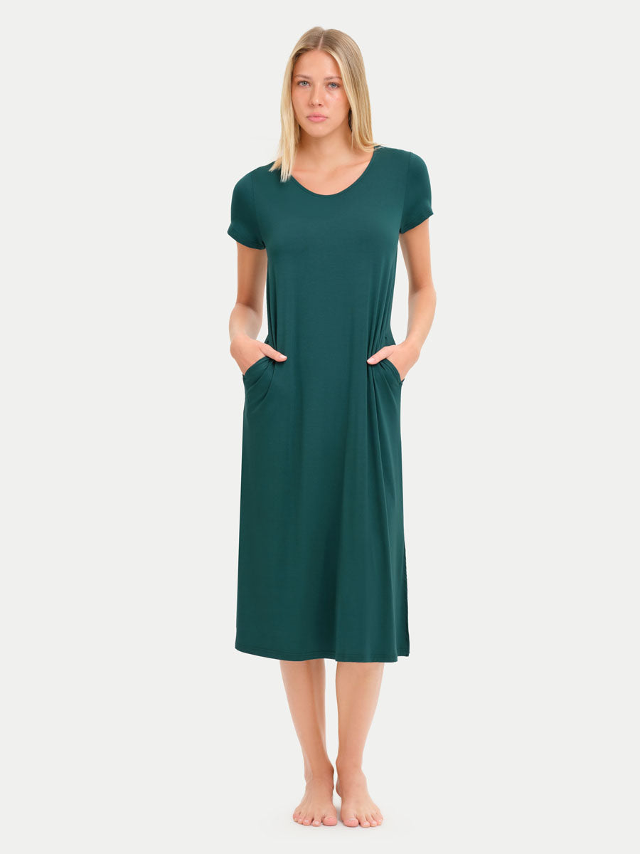Short Sleeve Long Bamboo Sleepshirt