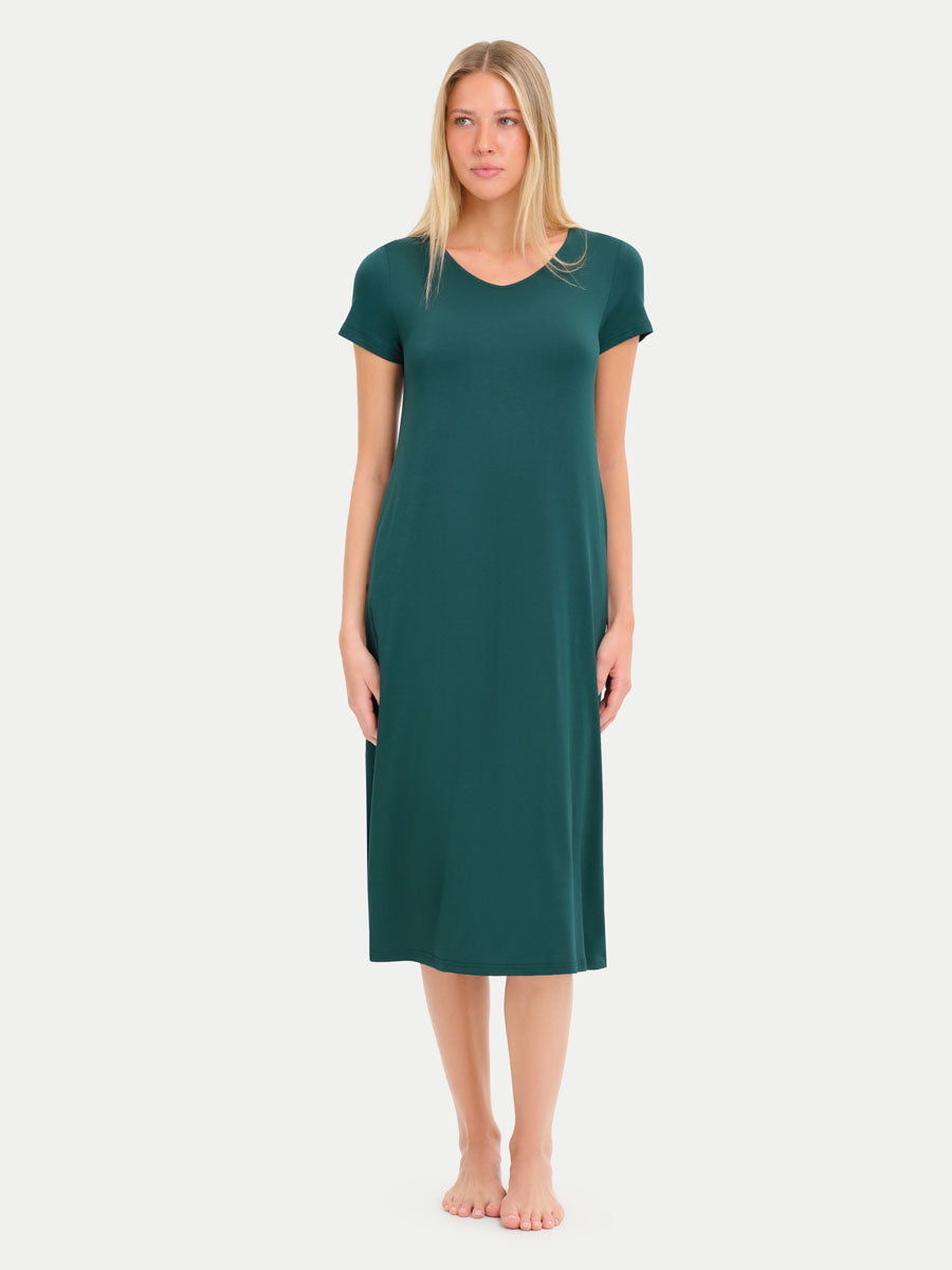 Short Sleeve Long Bamboo Sleepshirt